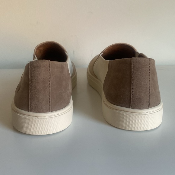 FRYE Suede Classic Sneaker Size 7 Beige Brown Color Block Minimalist Fall OOTD - Picture 5 of 16